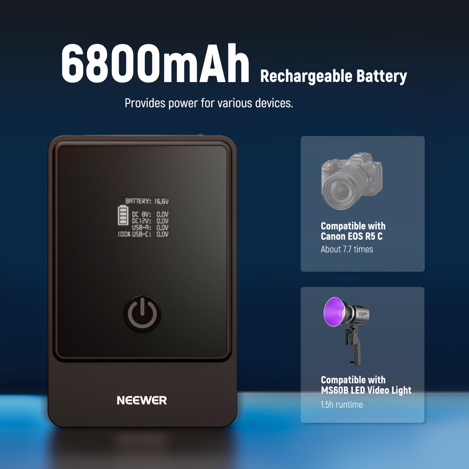 Amazon.com : NEEWER PS099E Mini V Mount Battery, 6800mAh 99Wh 14.5